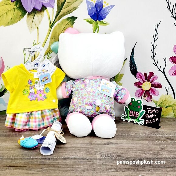 Build A Bear Hello Kitty SPRING GINGHAM Sleeper Skirt Graphic T Top Kawaii Plush - Picture 2 of 7